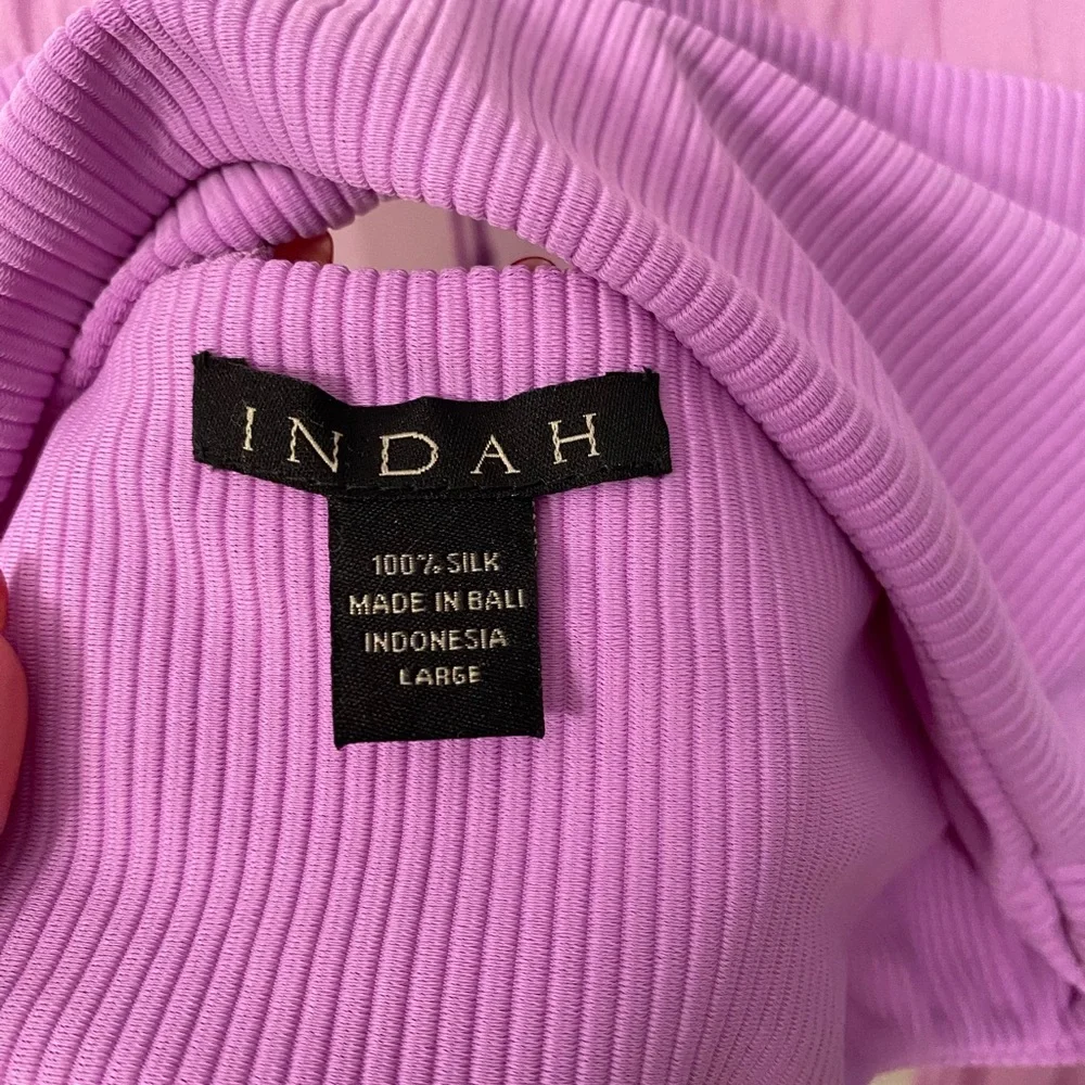 NWOT π X Revolve Indah. Size Large. Lavender Long Sleeve Sheer Crop Top. π - Picture 5 of 11